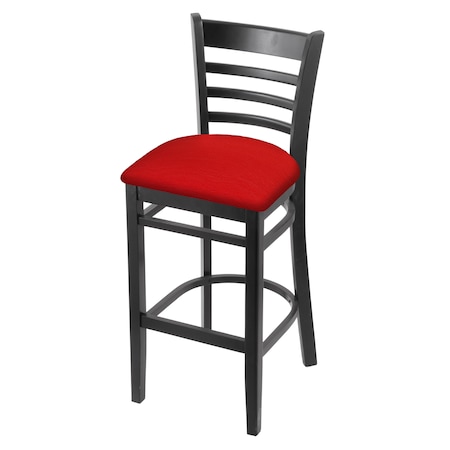 30 Bar Stool,Black Finish,Canter Red Seat